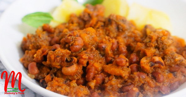 minced meat and beans